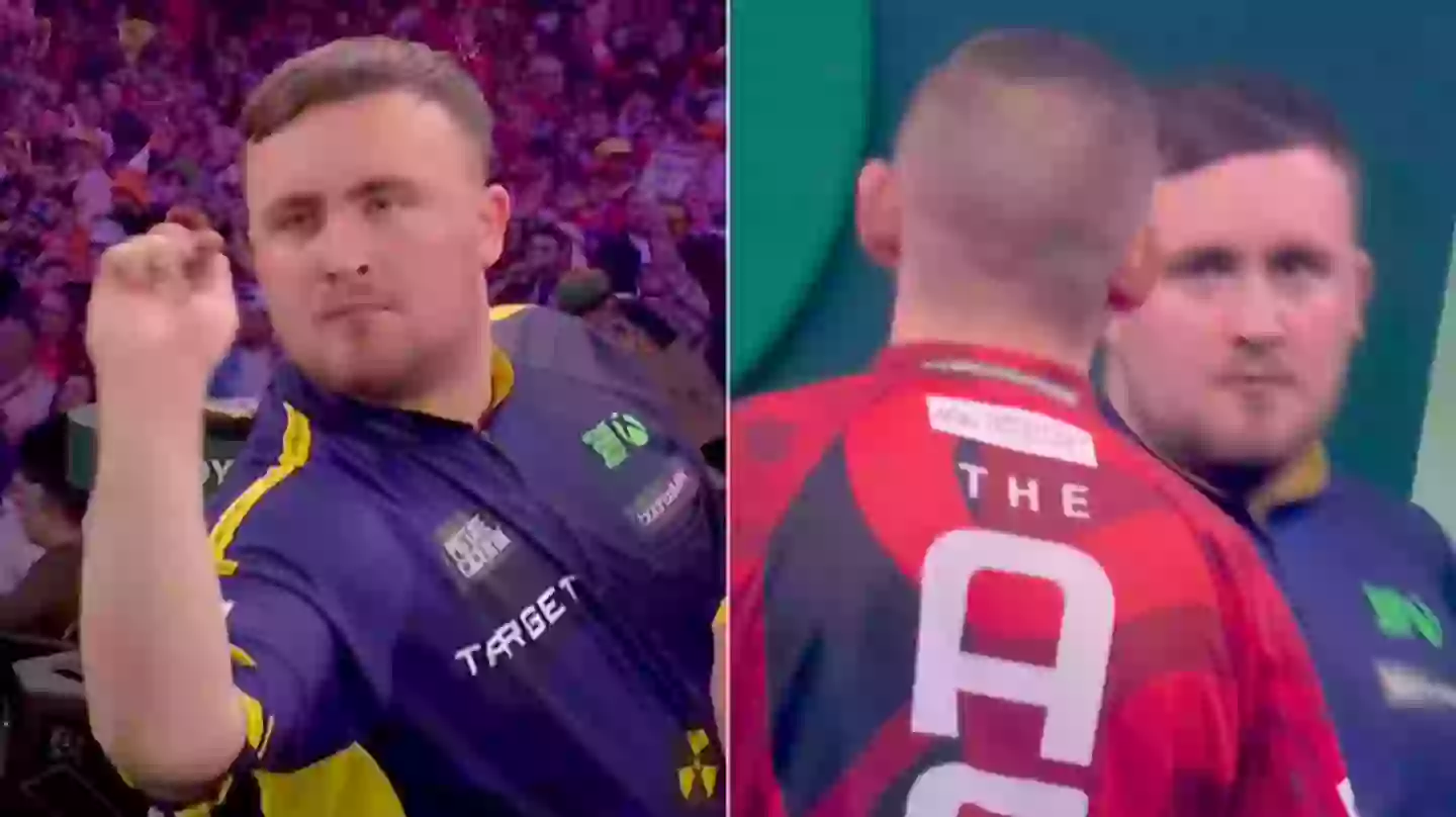 Stunned darts fans call Luke Littler ‘criminal’ after spotting what he did in first set against Nathan Aspinall