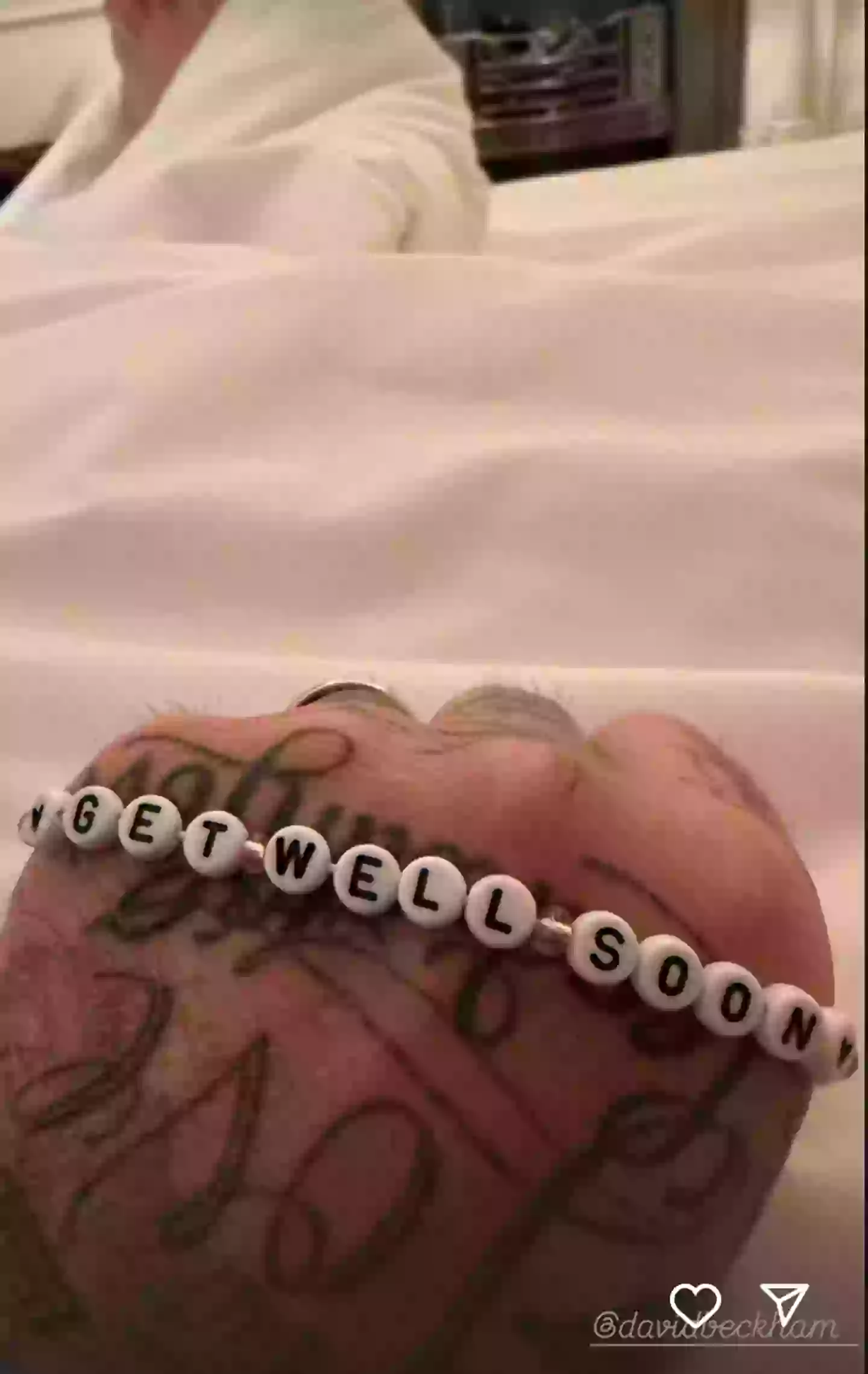 She also posted an image of the bracelet he was wearing. Instagram/victoriabeckham