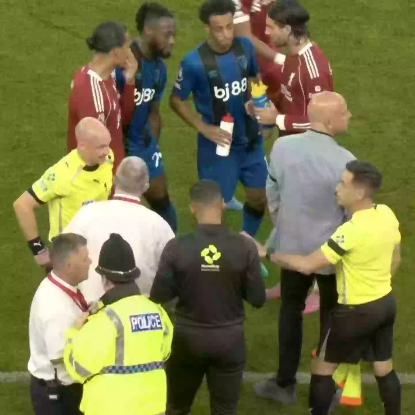 Liverpool and Bournemouth was stopped following the racist comment being reported. Image: Sky Sports