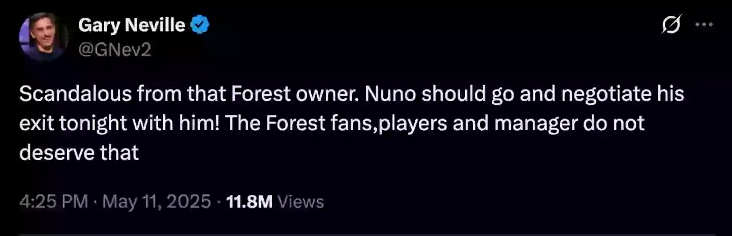Gary-Neville-Nottingham-Forest Premier League club 'ban' Gary Neville from their stadium and 'ask Sky to change commentary team'