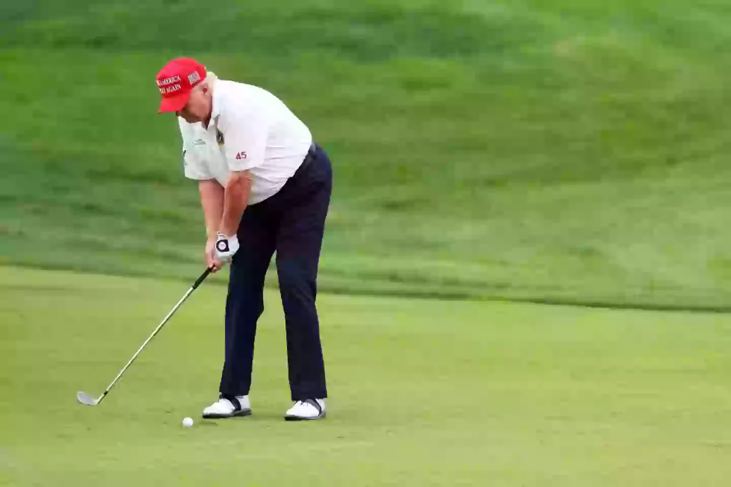 Donald Trump is seen playing golf most weekends. (Image: Getty)