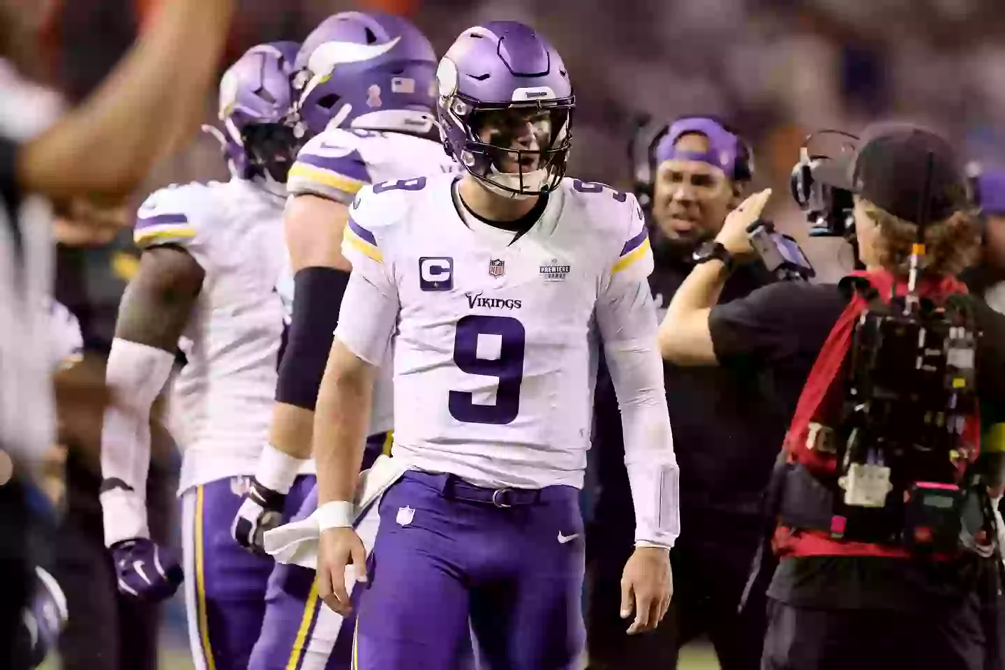 JJ McCarthy of the Minnesota Vikings. Image: Michael Reaves / Staff via Getty