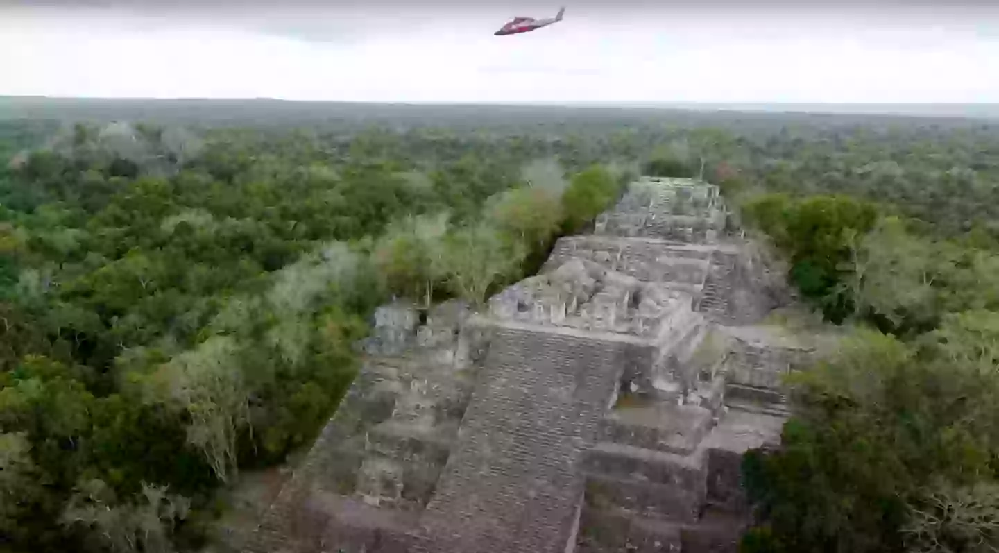 The YouTuber made it appear like the team were dropped off by a helicopter (YouTube/@MrBeast)