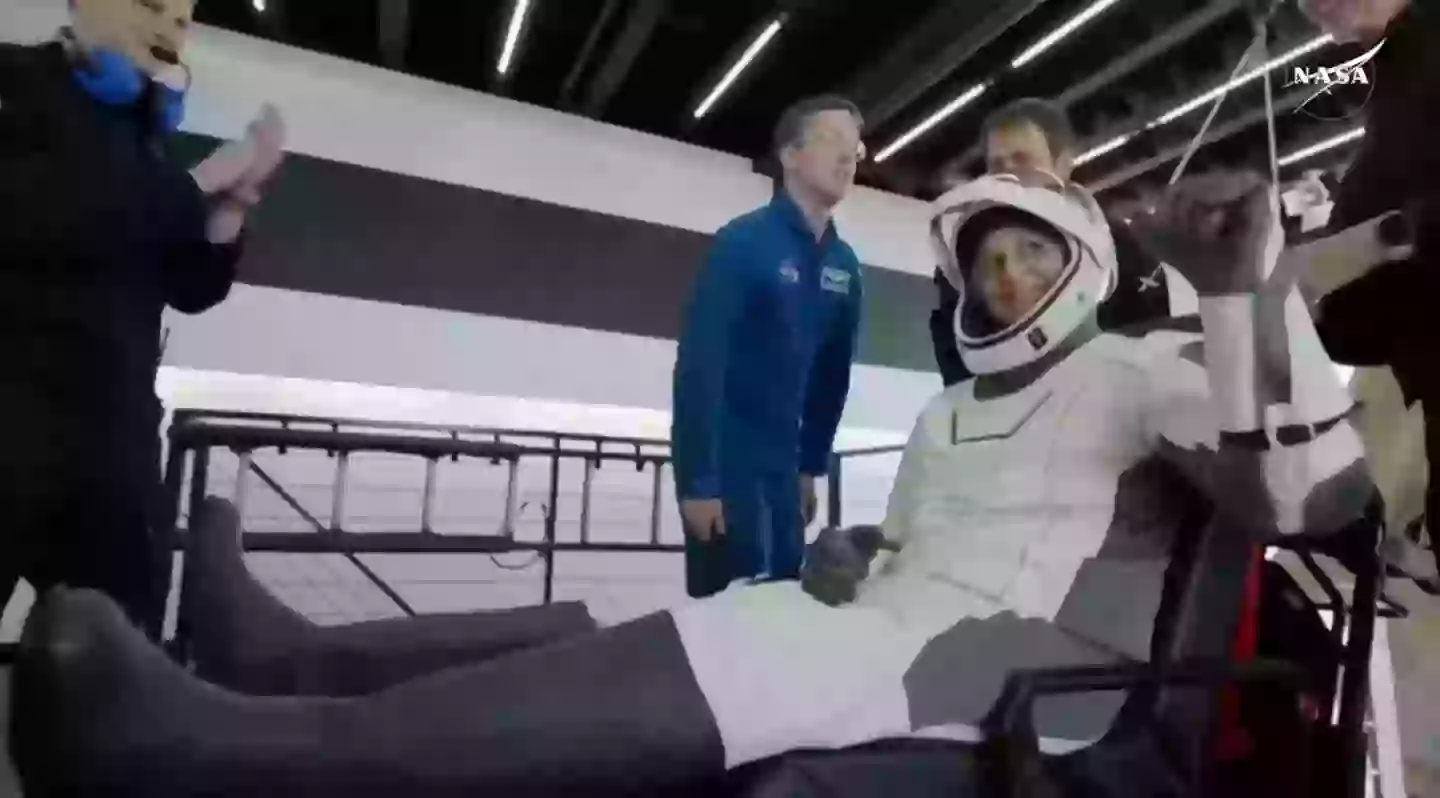 It was all smiles as Sunita Williams was carried away (NASA)