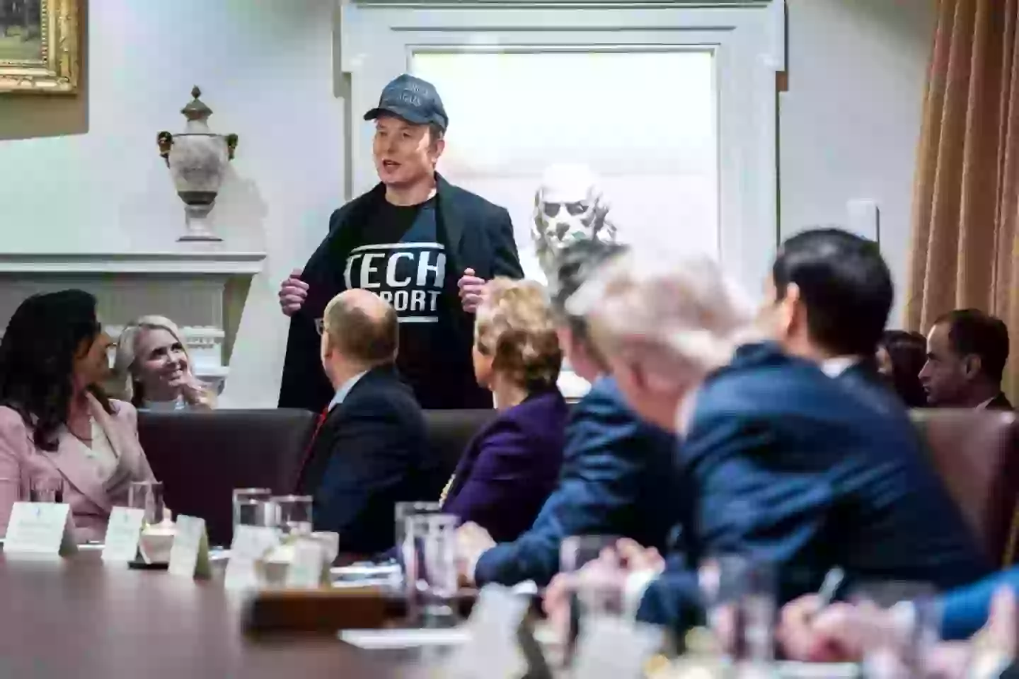 The President maintains that his cabinet is more than happy with Musk (The Washington Post / Contributor / Getty)