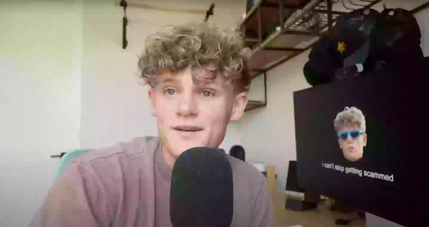 The YouTuber bought items from scam ads (YouTube/@ryan)