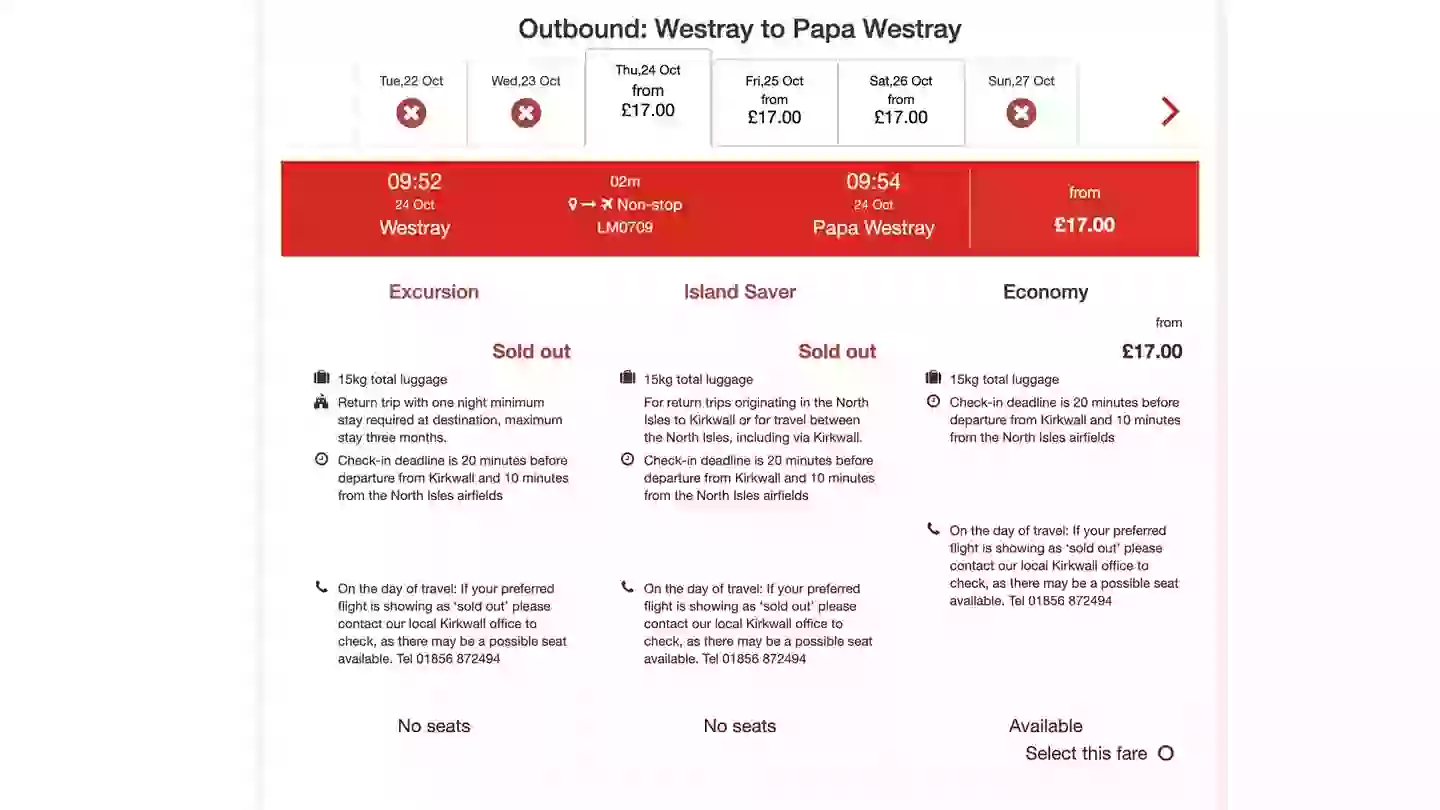 All for just 53 seconds of flying (Loganair)