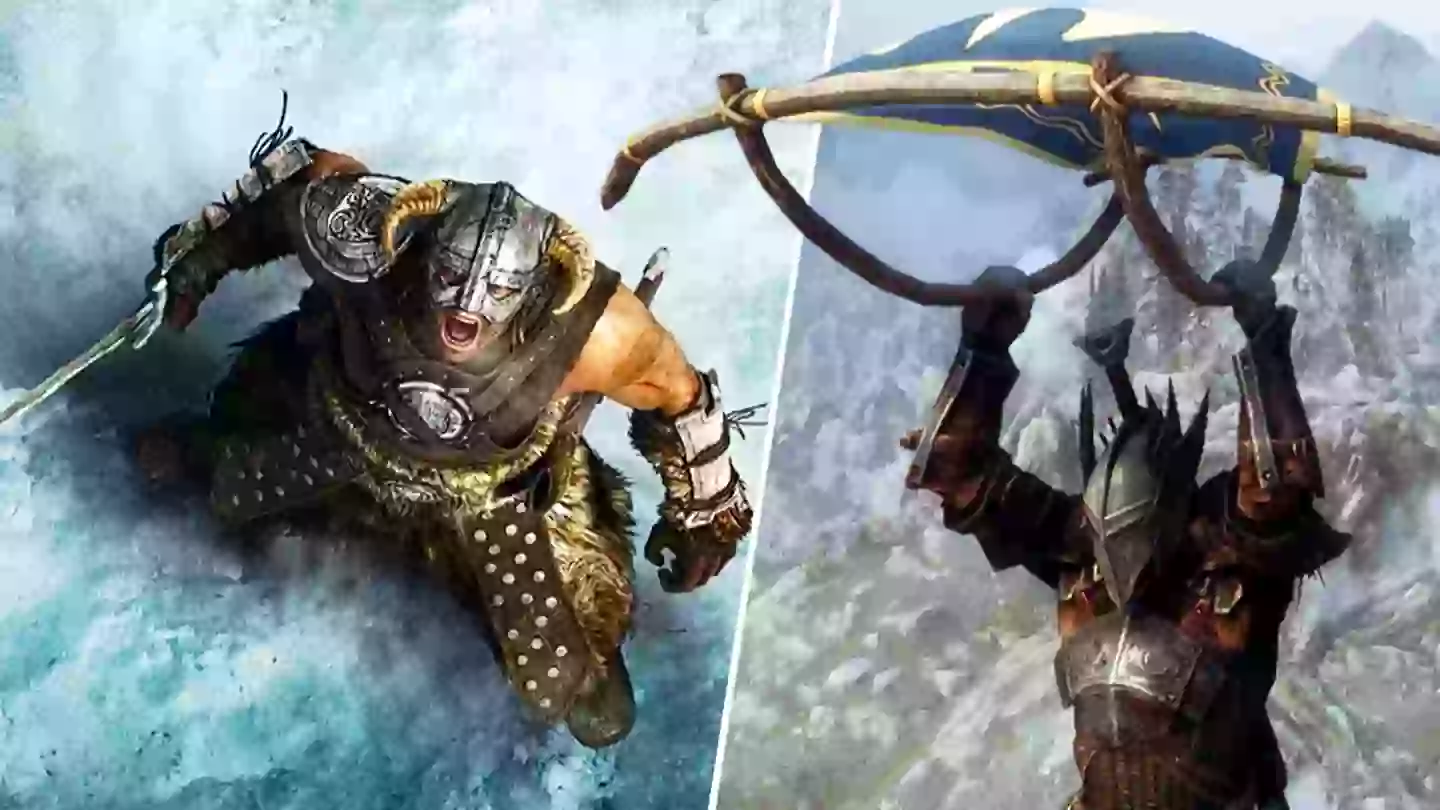 Skyrim players can finally soar through the air on a glider