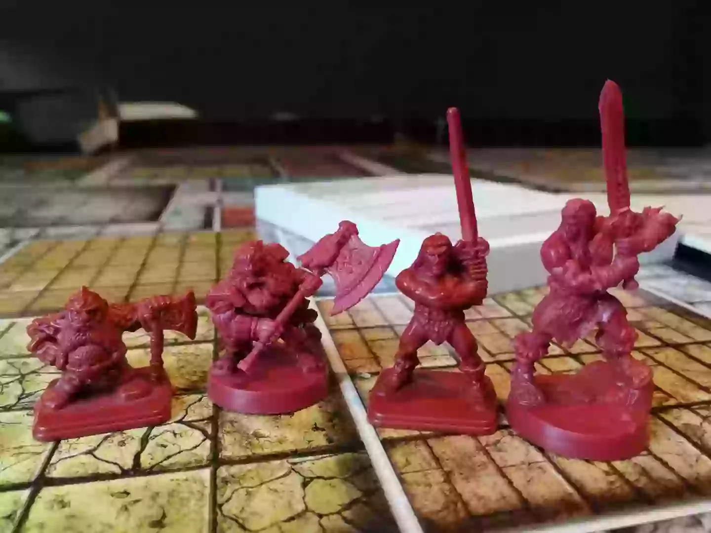 Some of HeroQuest’s heroes, now and then (the round bases are the new pieces) /