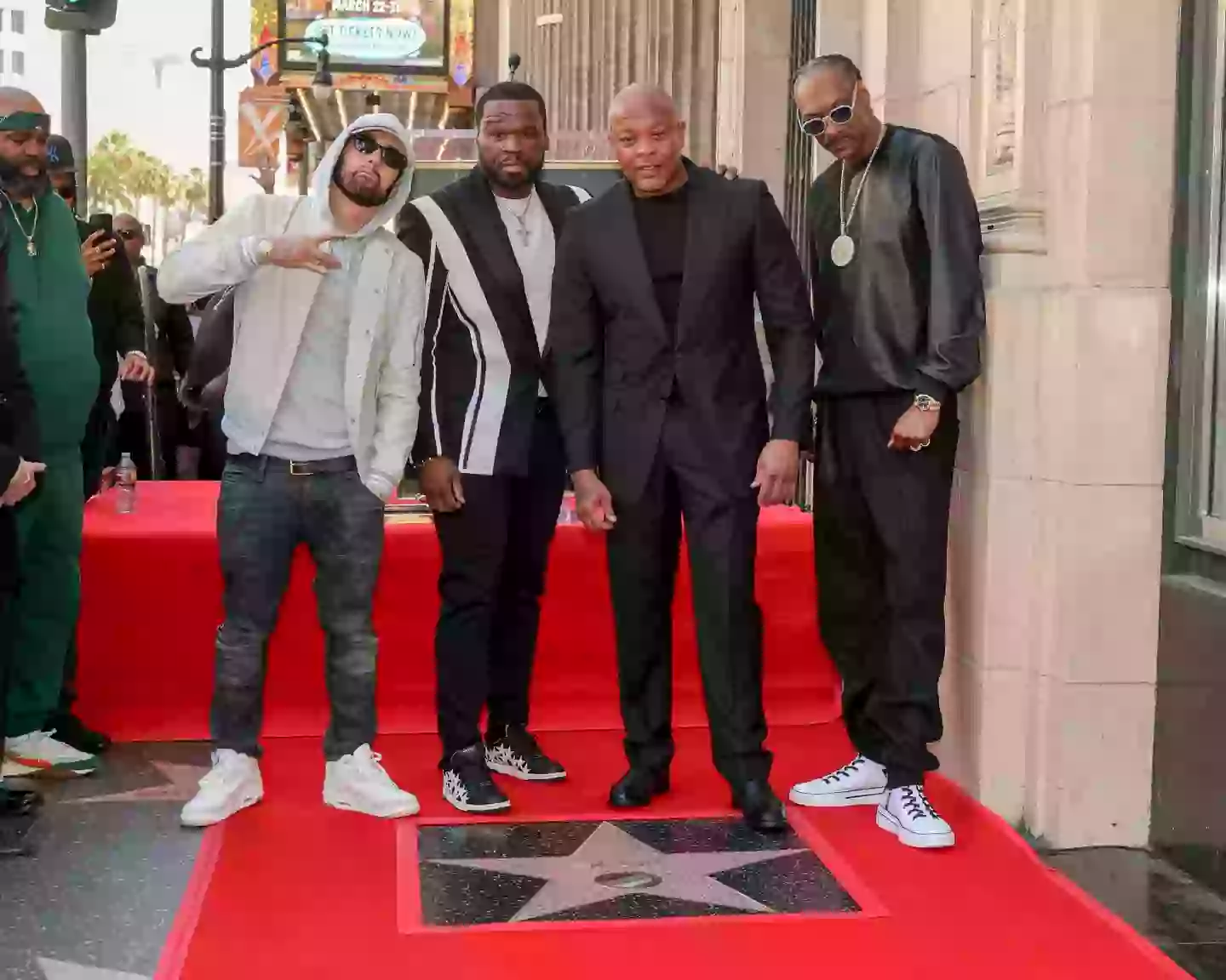 Eminem, 50 Cent, Dr Dre and Snoop Dogg. (Christopher Polk/Variety via Getty Images)