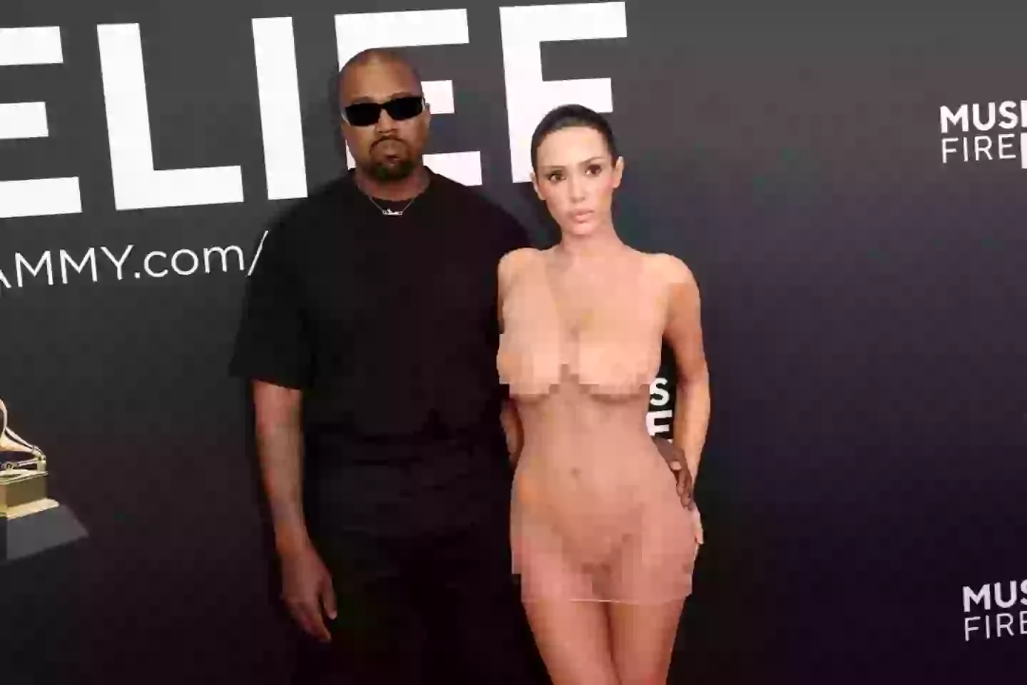 Pixels not included with the dress (Matt Winkelmeyer/Getty Images for The Recording Academy)