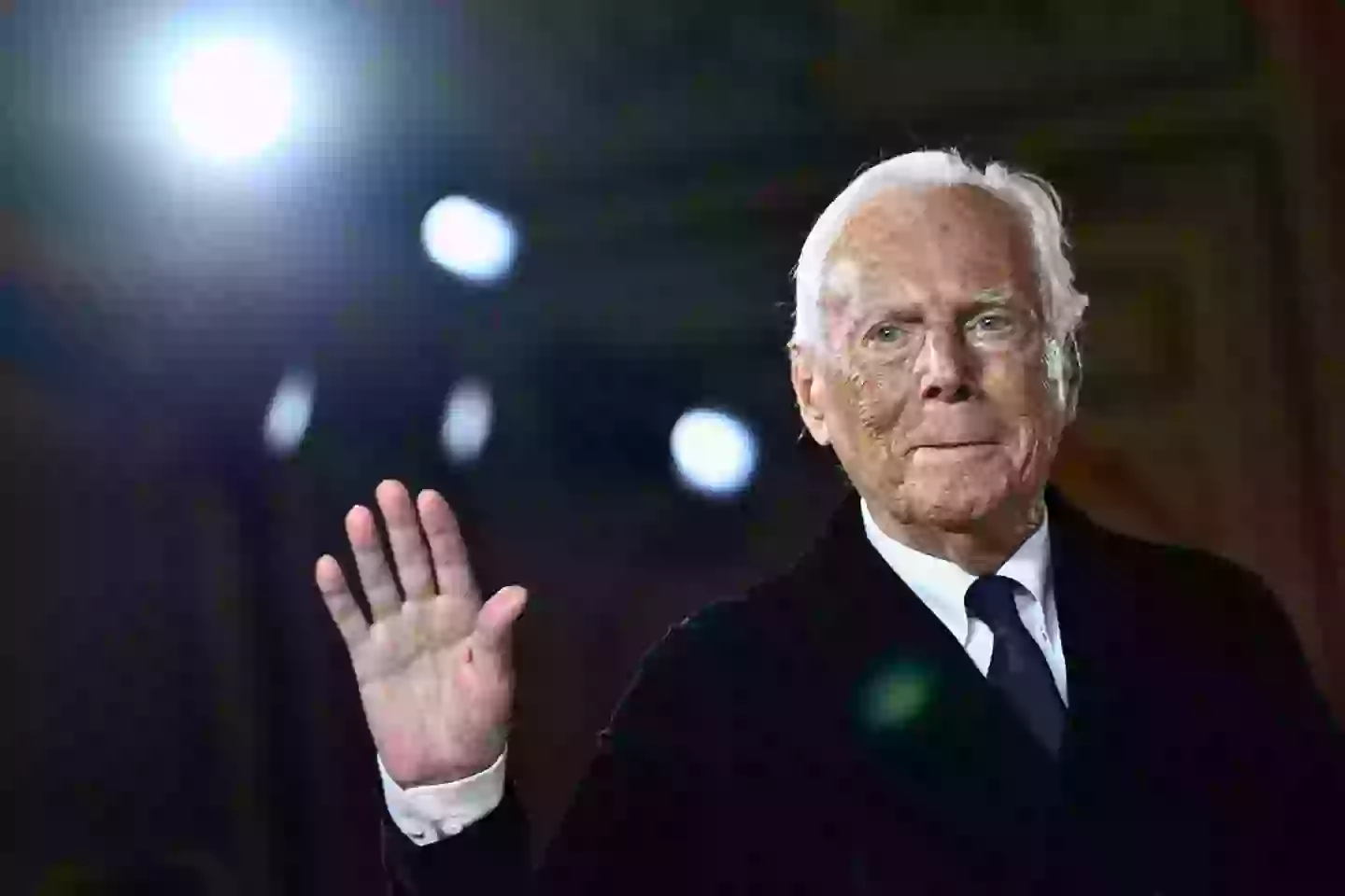 Giorgio Armani pictured in January, he died at his home this week (JULIEN DE ROSA/AFP via Getty Images)