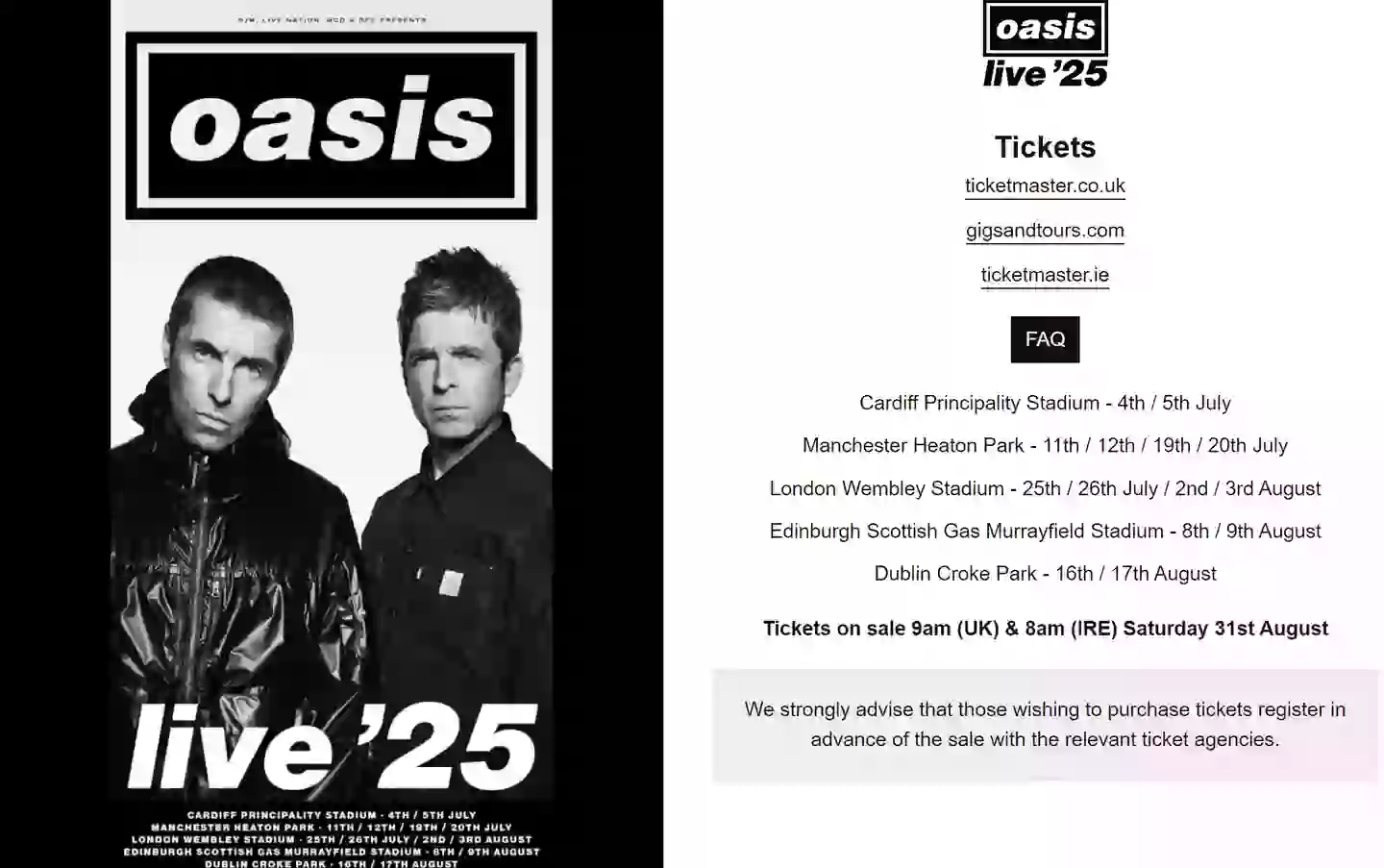 Here's your Oasis comeback tour, do remember that everyone else will want tickets too. (Oasis)