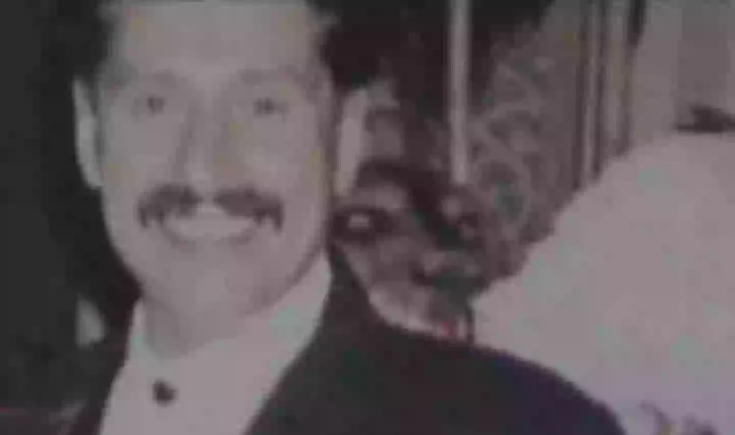 The so-called hellhound chillingly appeared over Joe's left shoulder in the image (YouTube/Fox News)
