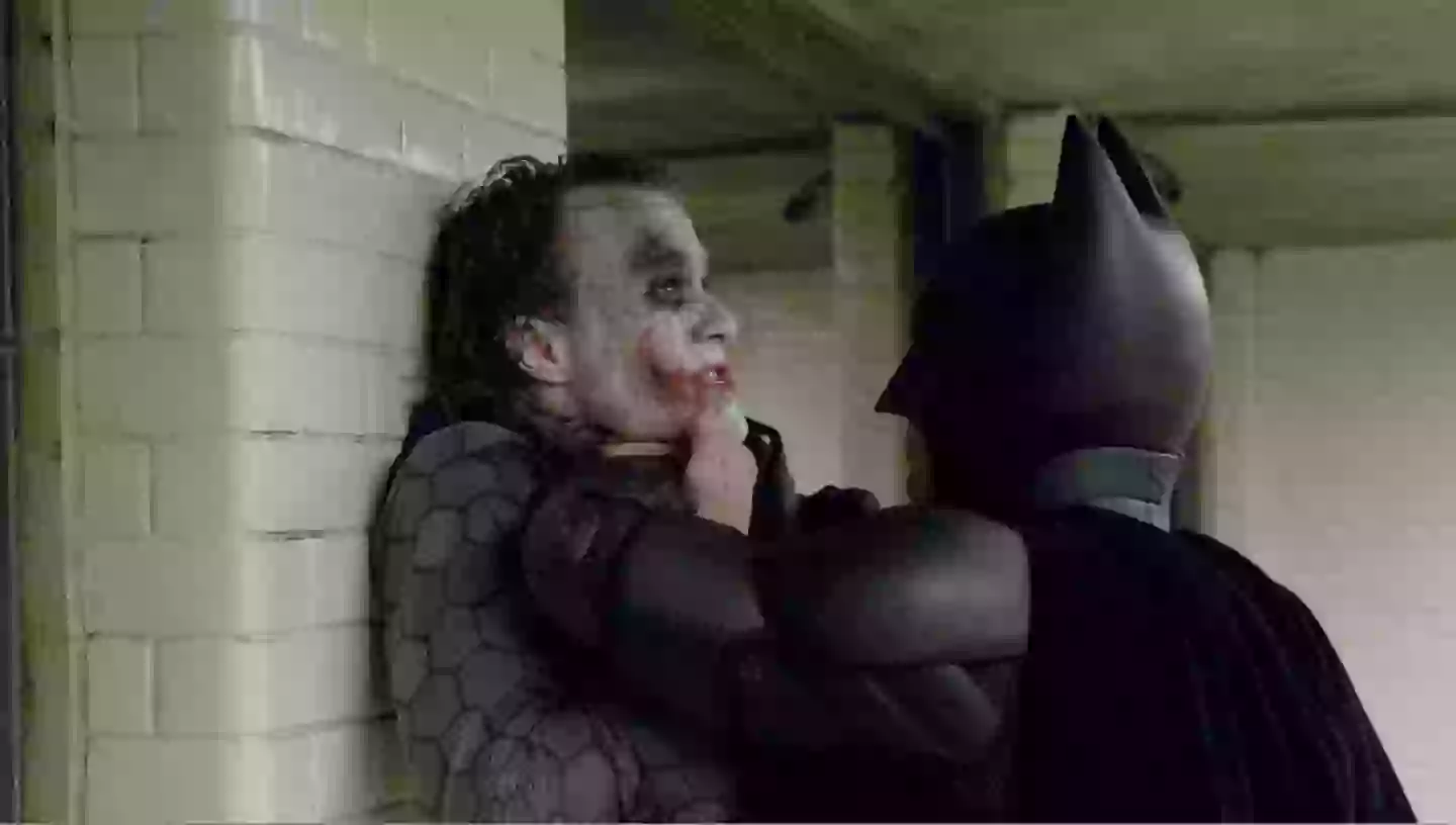 Heath Ledger and Christian Bale in The Dark Knight (Warner Brothers)
