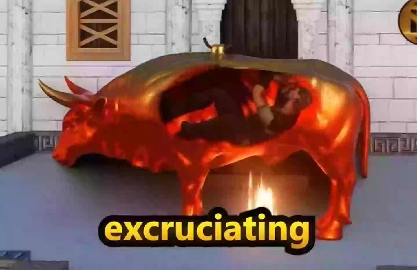 The simulation showing the Brazen Bull in action has left people horrified (YouTube/Insight Fusion)