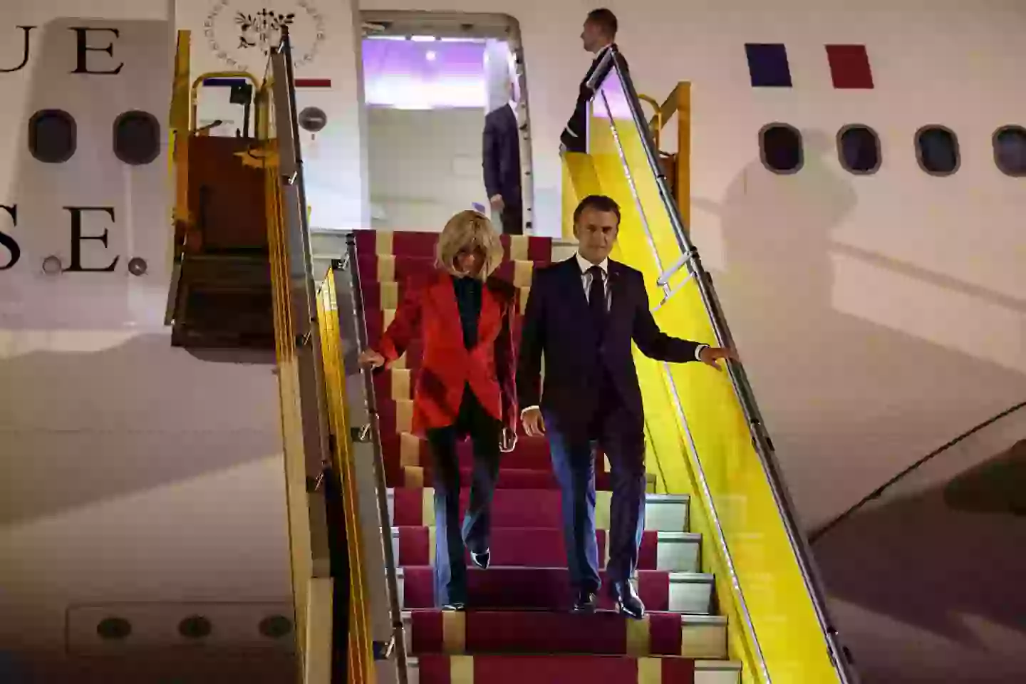 Emmanuel Macron and his wife have raised eyebrows (LUDOVIC MARIN/AFP via Getty Images)