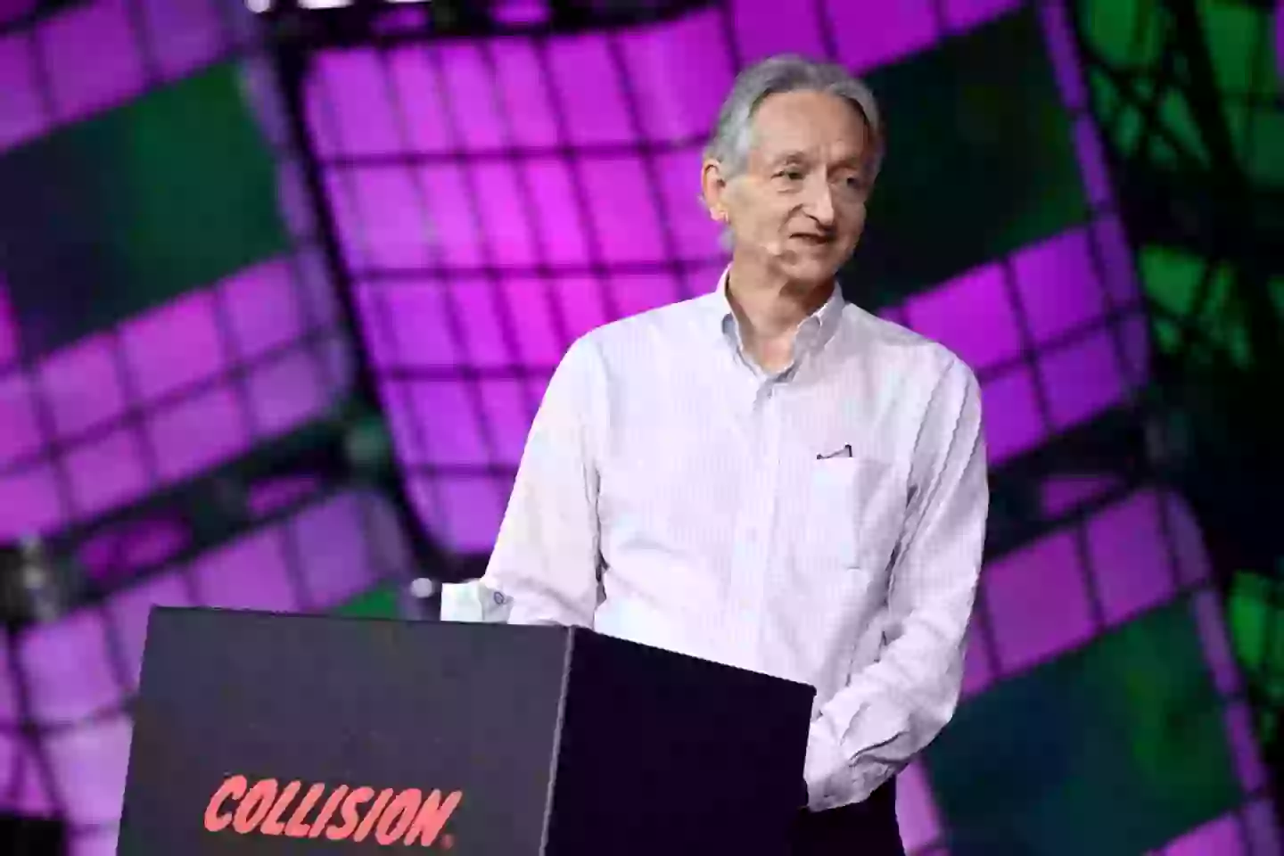 Geoffrey Hinton has long been renowned as the 'Godfather of AI' (Ramsey Cardy/Sportsfile for Collision via Getty Images)
