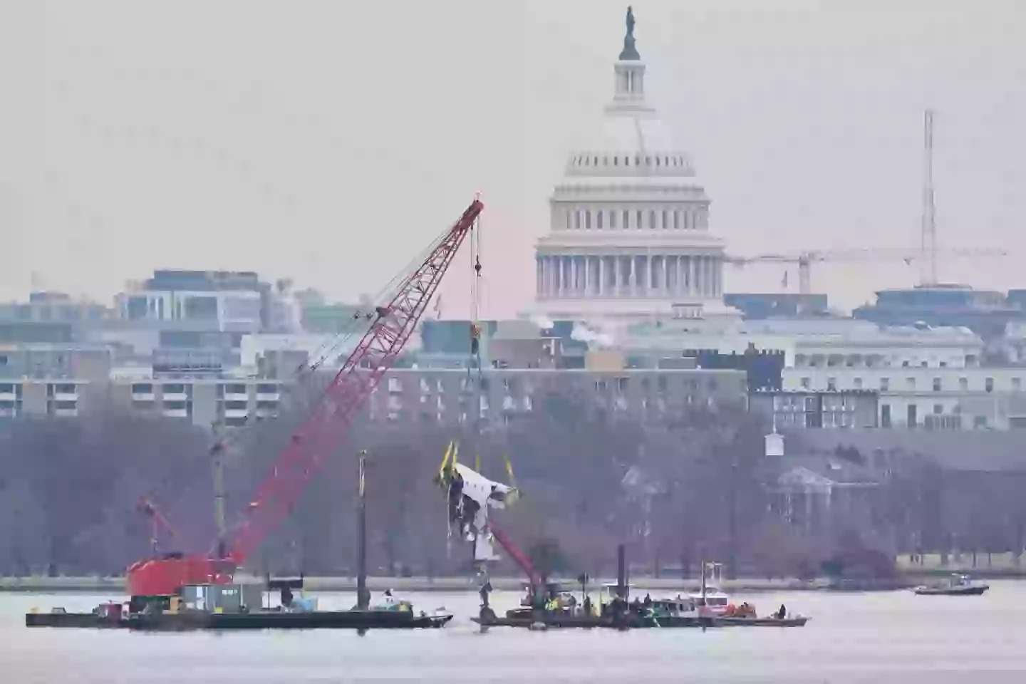 The wreckage was uncovered from the Potomac River in Washington D.C (ROBERTO SCHMIDT/AFP via Getty Images)