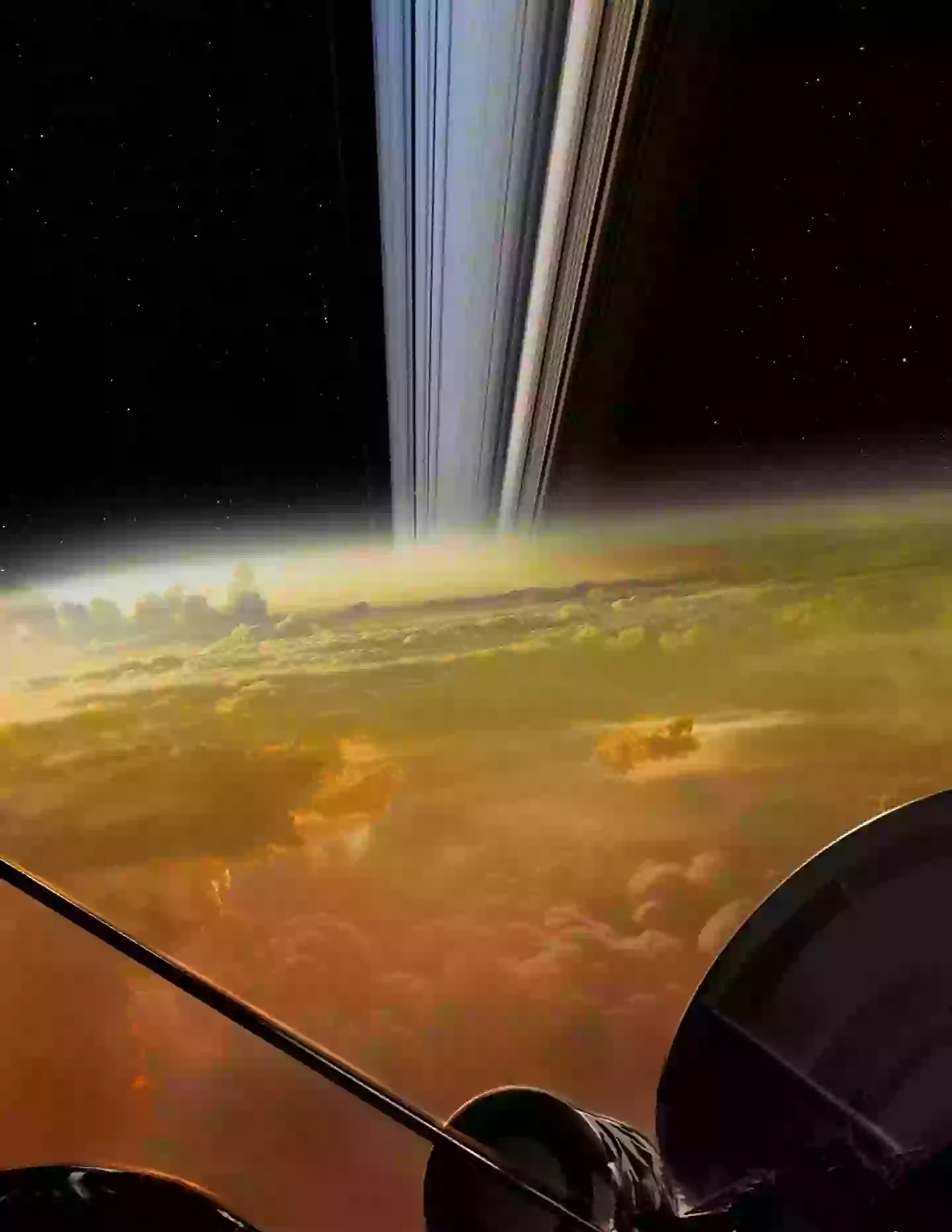 The CGI which is being sold as a real image of Saturn close up (NASA/JPL-Caltech)