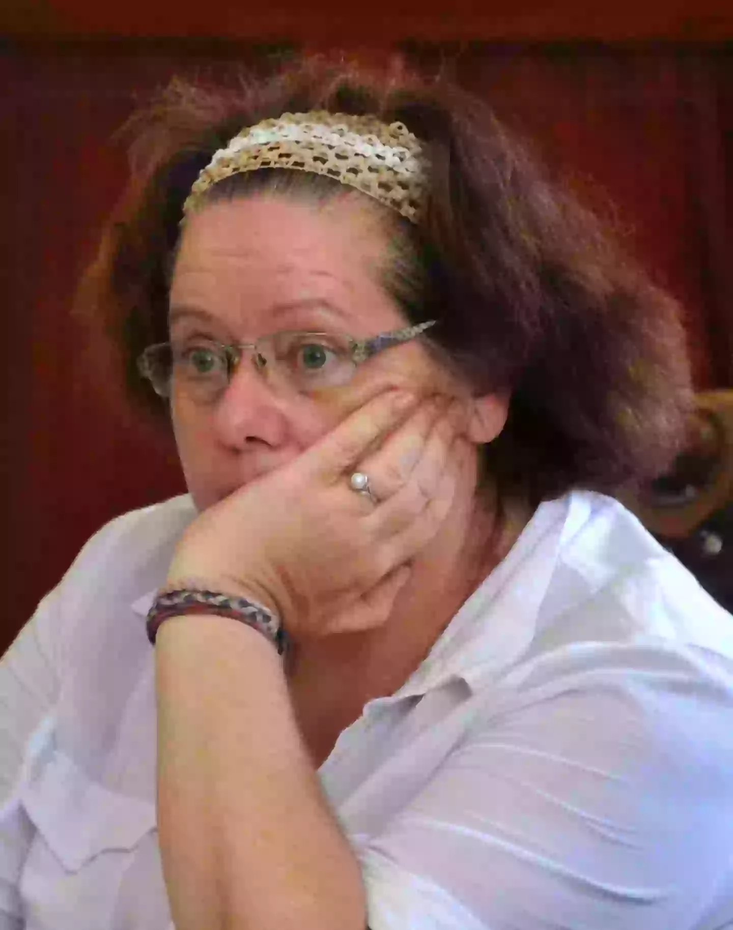 Sandiford got to see her grandchildren recently (SONNY TUMBELAKA/AFP via Getty Images)