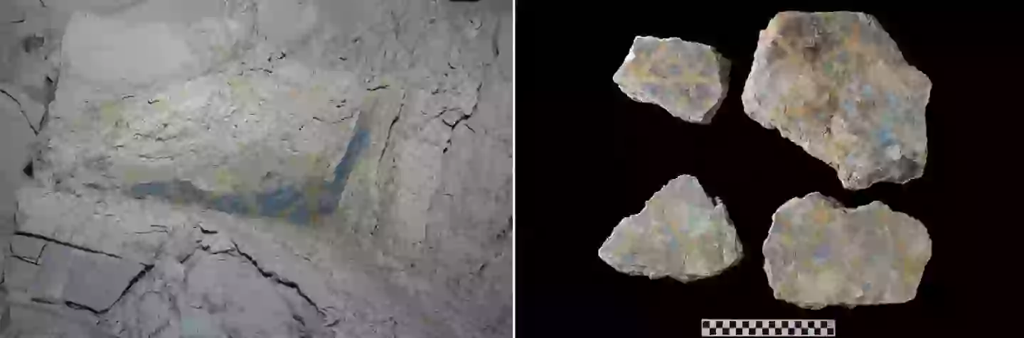 Remnants of decorative design in the tomb (Ministry of Tourism and Antiquities)