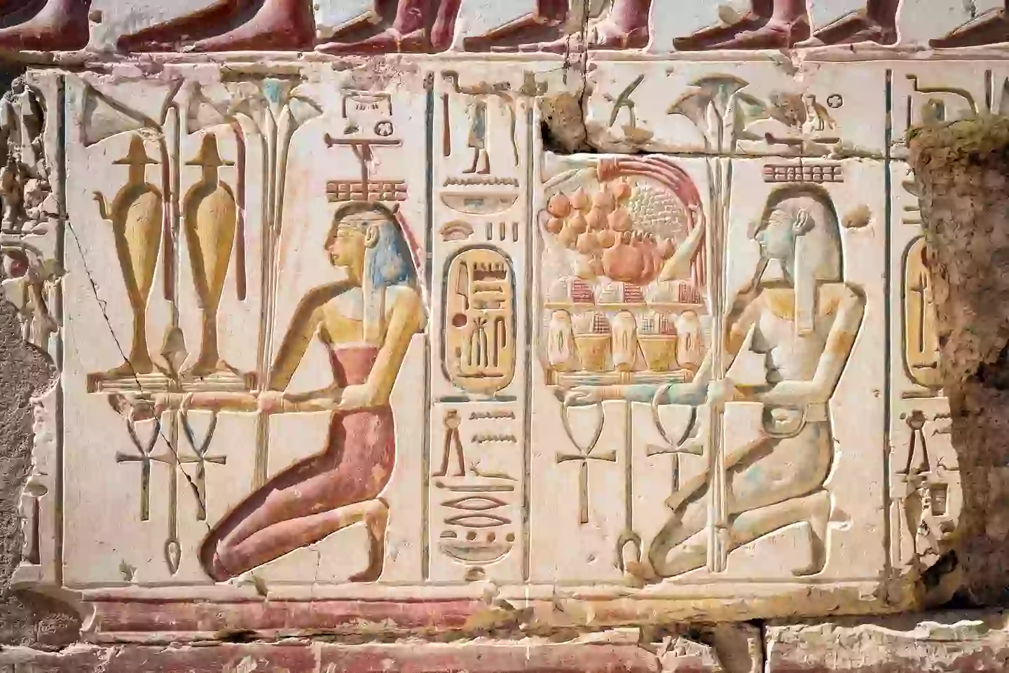 hieroglyphics in the Temple of Rameses II at Abydos - nothing like what was found in the recent discovery (Getty Stock Images)