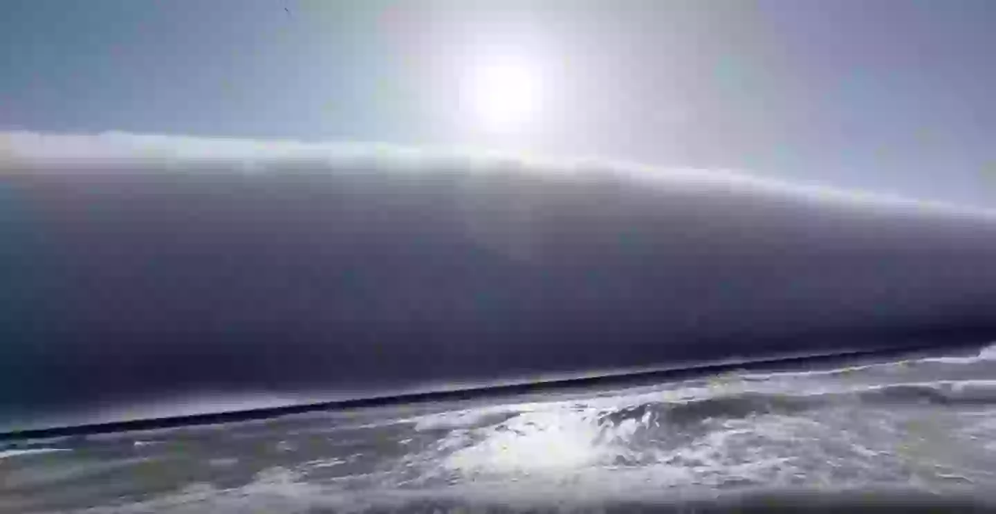 The extraordinary display in the sky left people 'genuinely fearful', according to one beachgoer (Reddit)