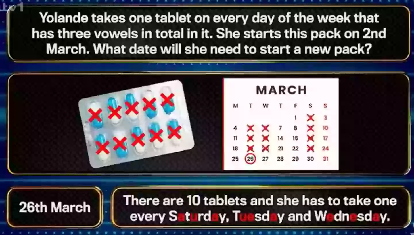 Social media users reckoned it was too difficult to work out in 30 seconds (ITV)