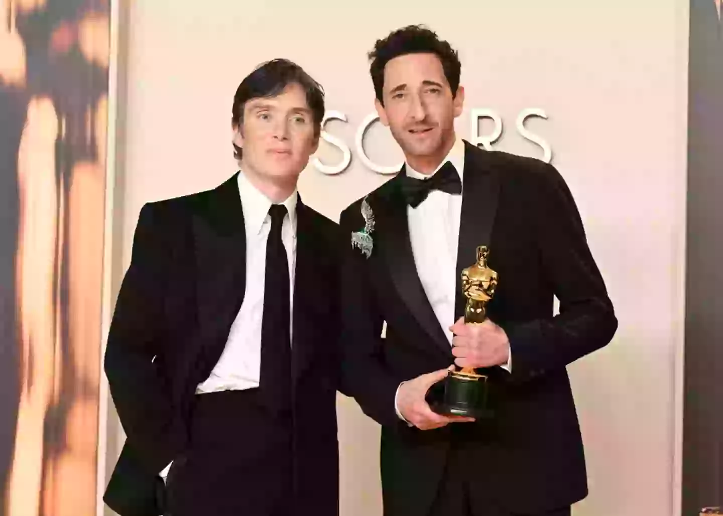 Cillian Murphy skipped the red carpet but showed up to present Peaky Blinders co-star Adrien Brody with the Best Actor gong (Gilbert Flores/Penske Media via Getty Images)