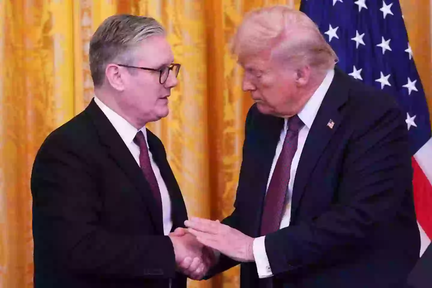 Unlike some other countries, the UK has not yet hit back at the US over tariffs and is trying to sign a trade deal (Carl Court - Pool/Getty Images)
