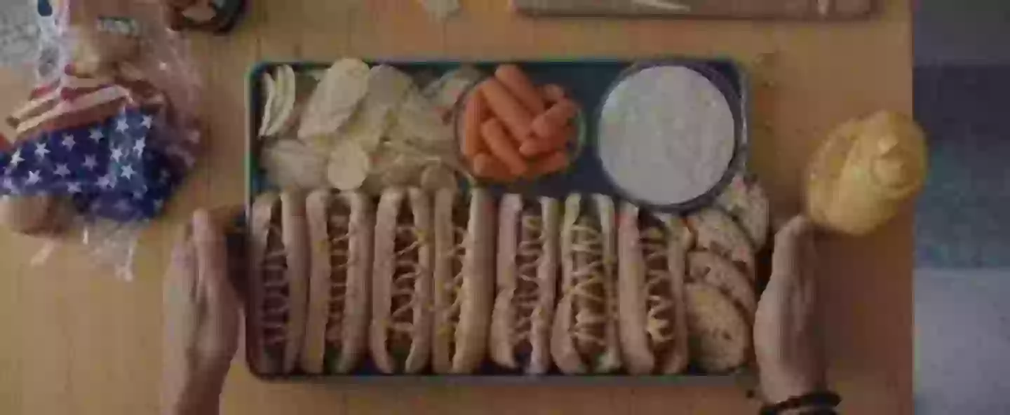 The dream platter, seven hot dogs (Warner Bros.)