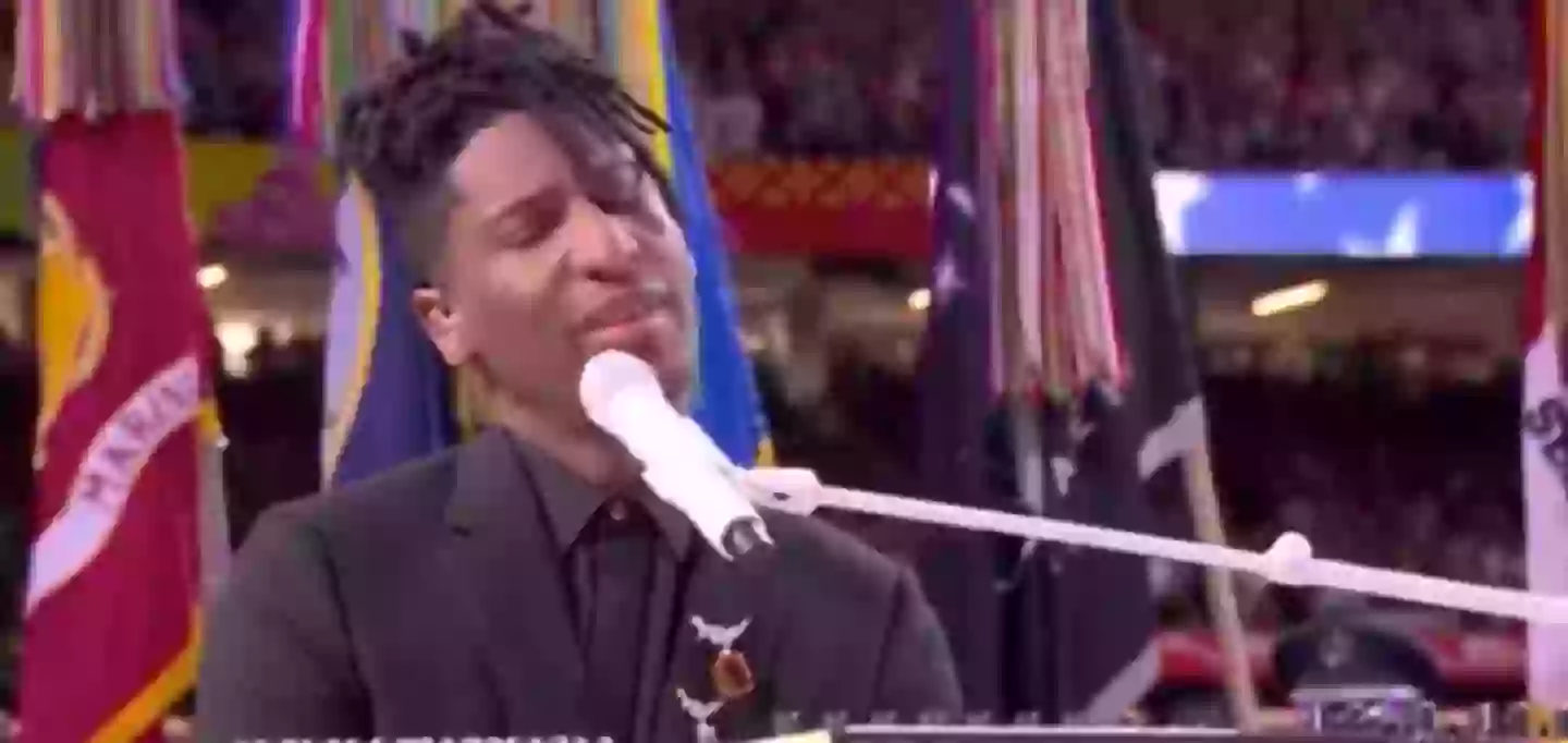 Jon Batiste sang the national anthem (Fox)