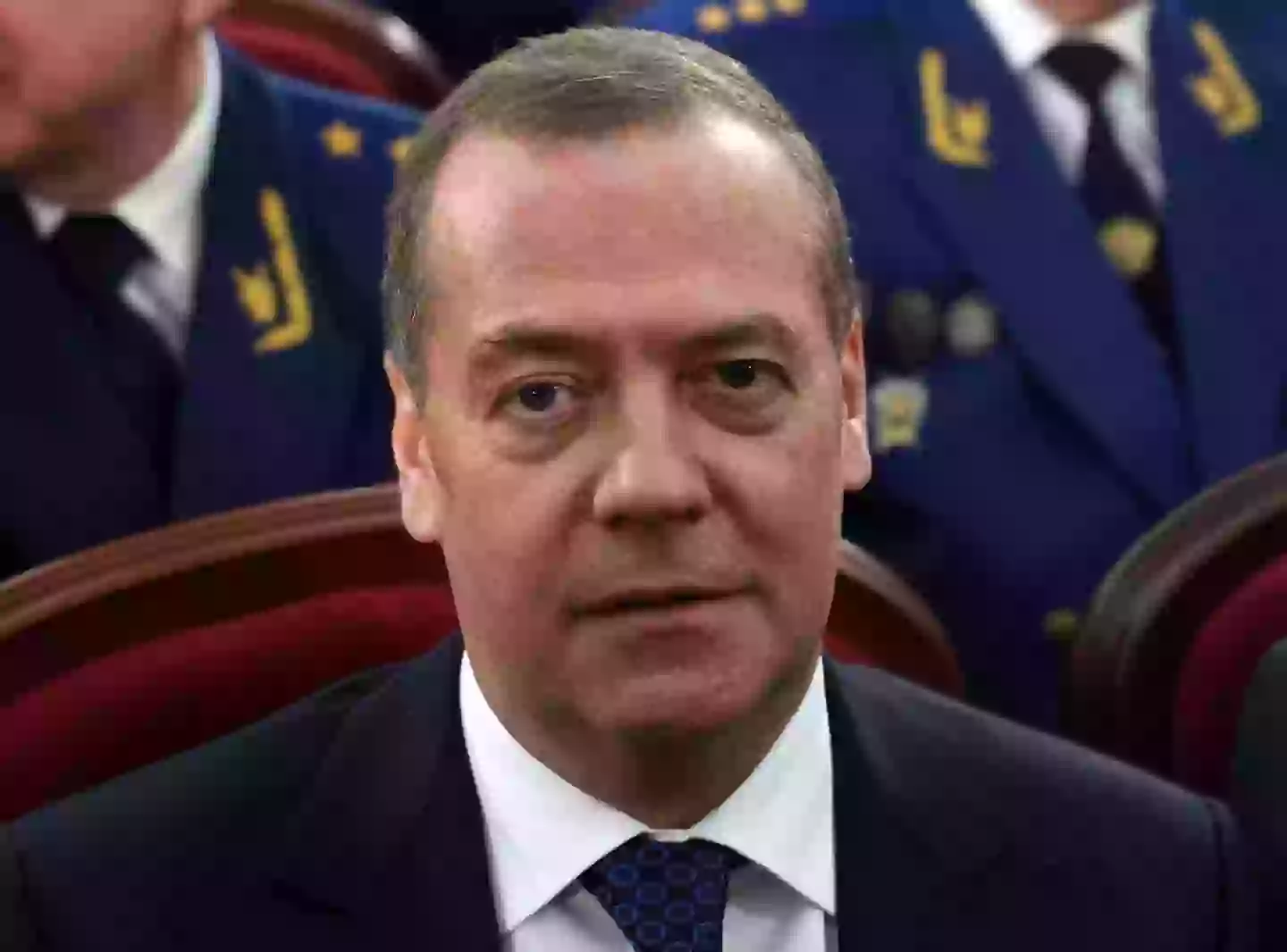 Dmitry Medvedev is one of Putin's preferred mouthpieces and he claimed Russia would seize British valuables and Ukrainian land, which they haven't done a great job of taking thus far (Contributor/Getty Images)