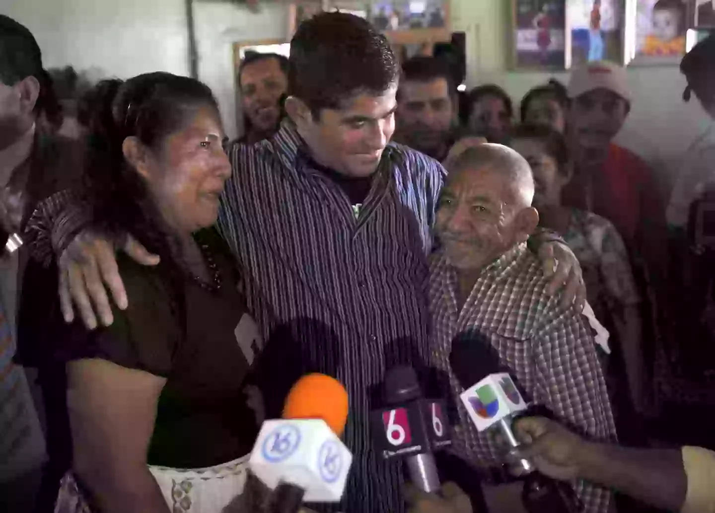 He was reunited with his family (JOSE CABEZAS/AFP via Getty Images)