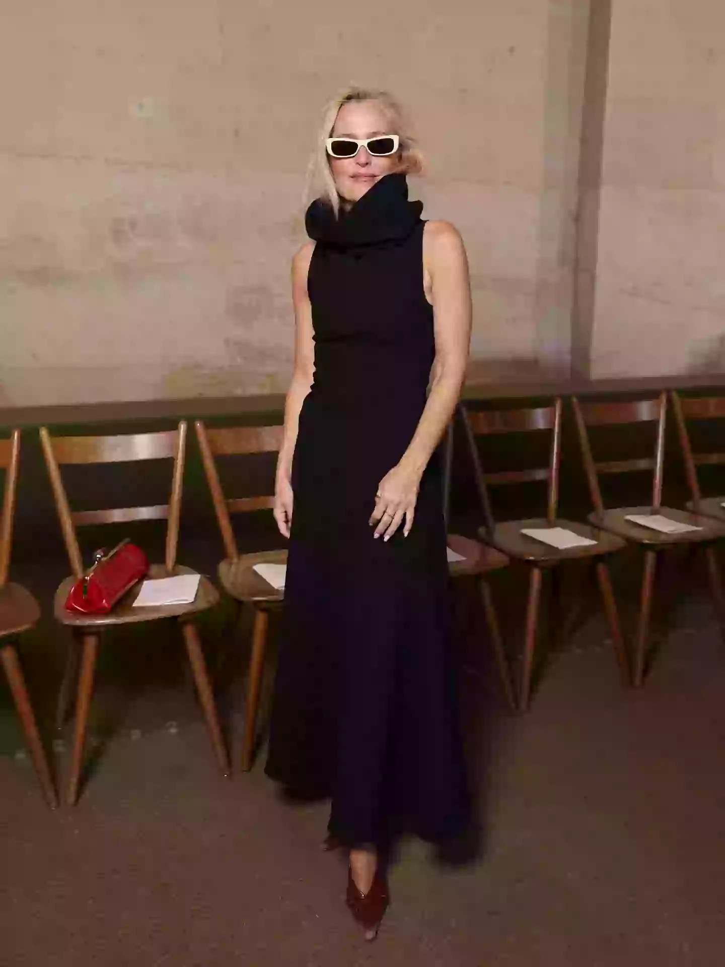 The actress, 56, might have been better off keeping her shades on for the 'candid' video to disguise her wide eyes (Arnold Jerocki/Getty Images for Jacquemus)