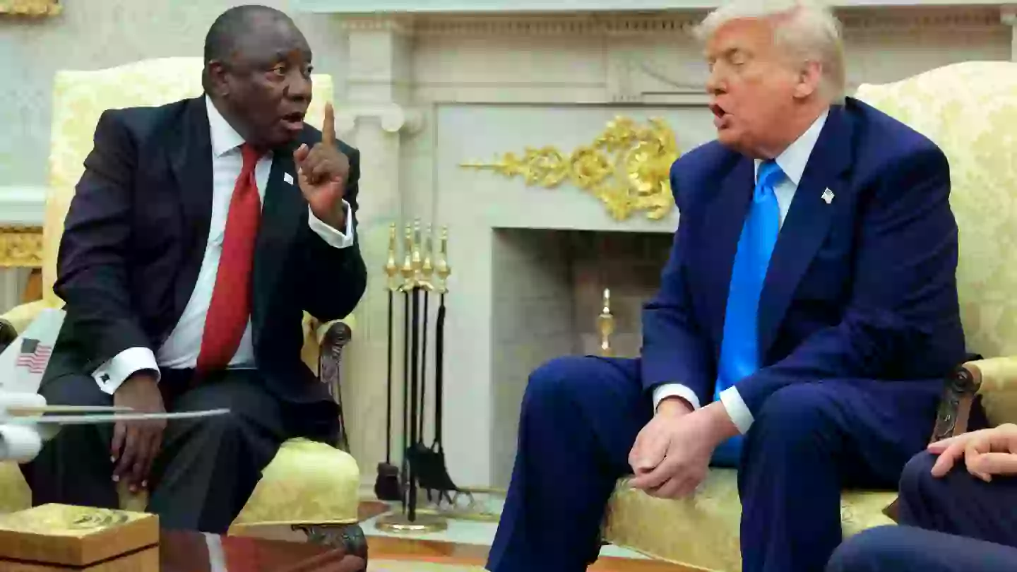 Donald Trump shockingly shows South African president video he claims is 'evidence of genocide' in his country