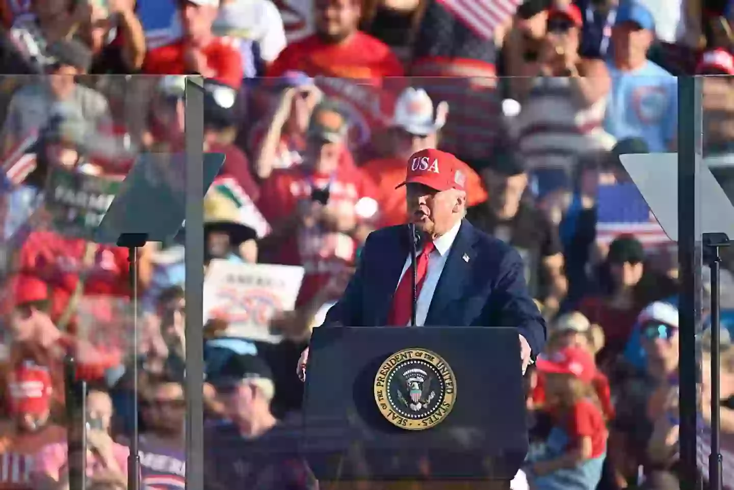 Trump made the announcement at a rally in Iowa (Kyle Mazza/Anadolu via Getty Images)