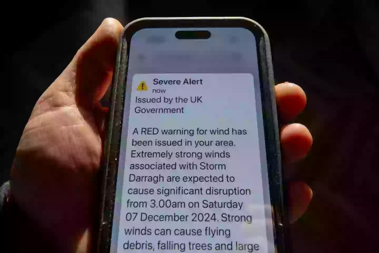 The alert is used for events such as extreme weather (Anna Barclay/Getty Images)