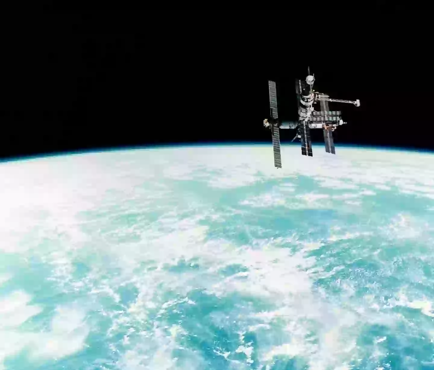 The Mir space station in 1995, when Polyakov made his record breaking stay on board (NASA/Space Frontiers/Getty Images)