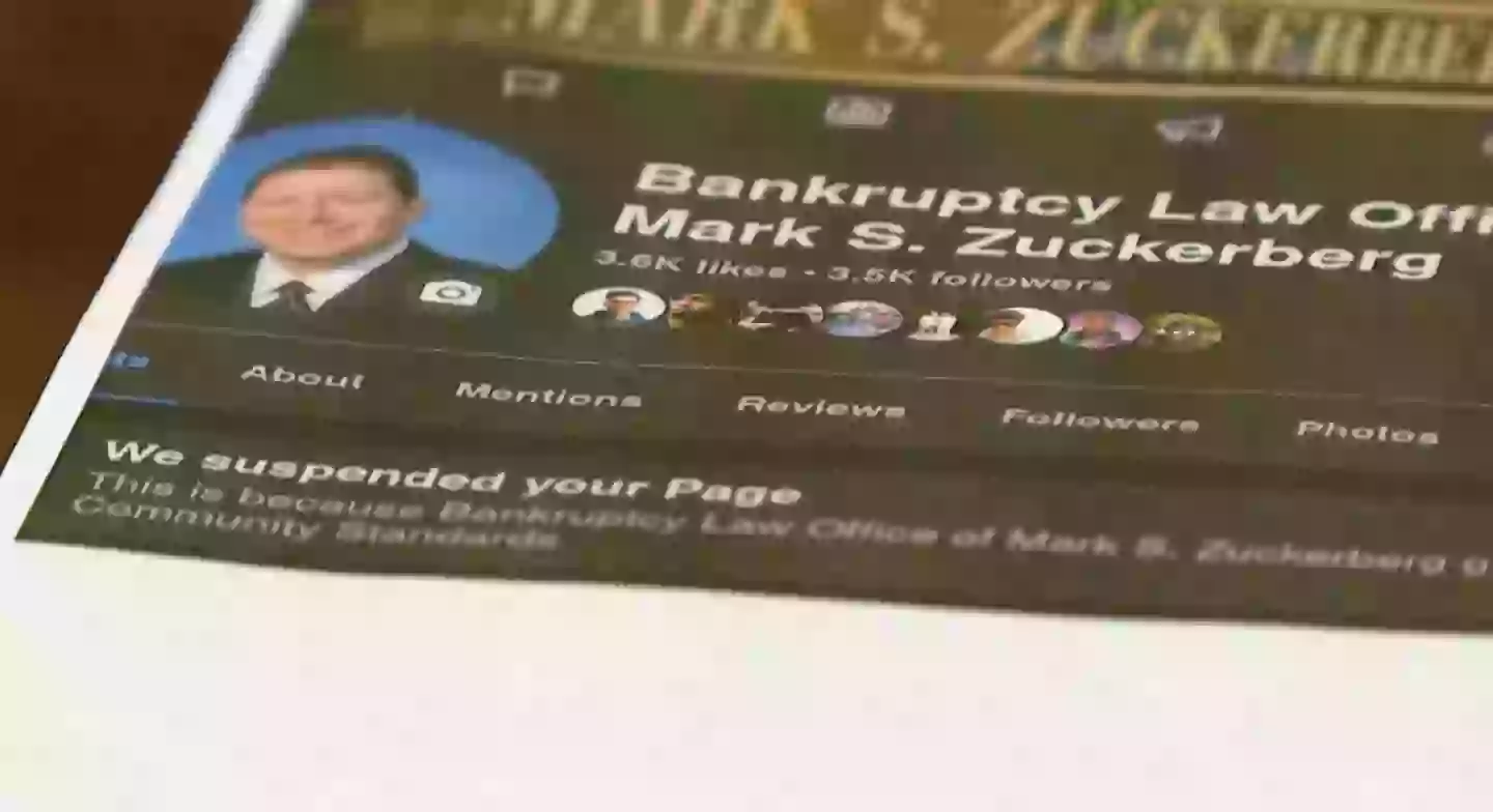 The attorney from Indiana said both his personal and business accounts have been suspended nine times in total over the years (YouTube/WTHR)