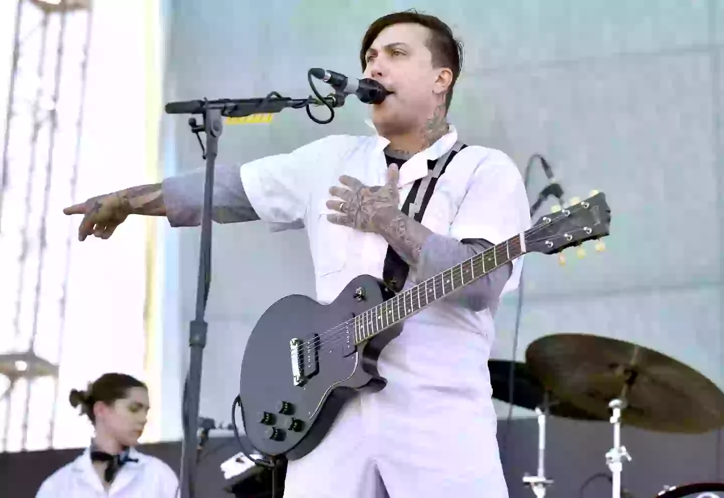 Frank Iero, pictured in 2019, spoke emotionally about the band's reunion earlier this week (