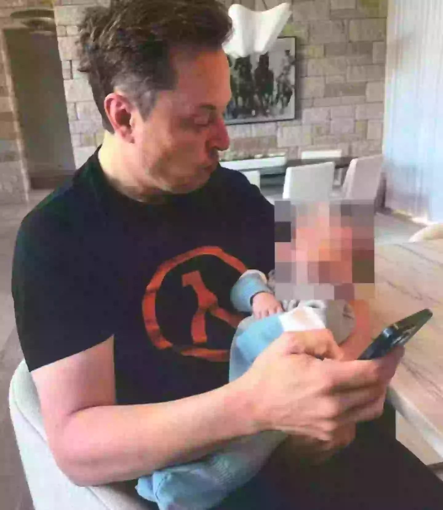 An image submitted in the petition which St Clair claims is Musk holding their son (Supreme court of the state of New York, county of New York)