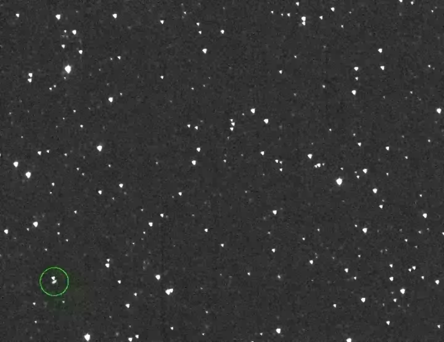 The asteroid being tracked in space (ATLAS)