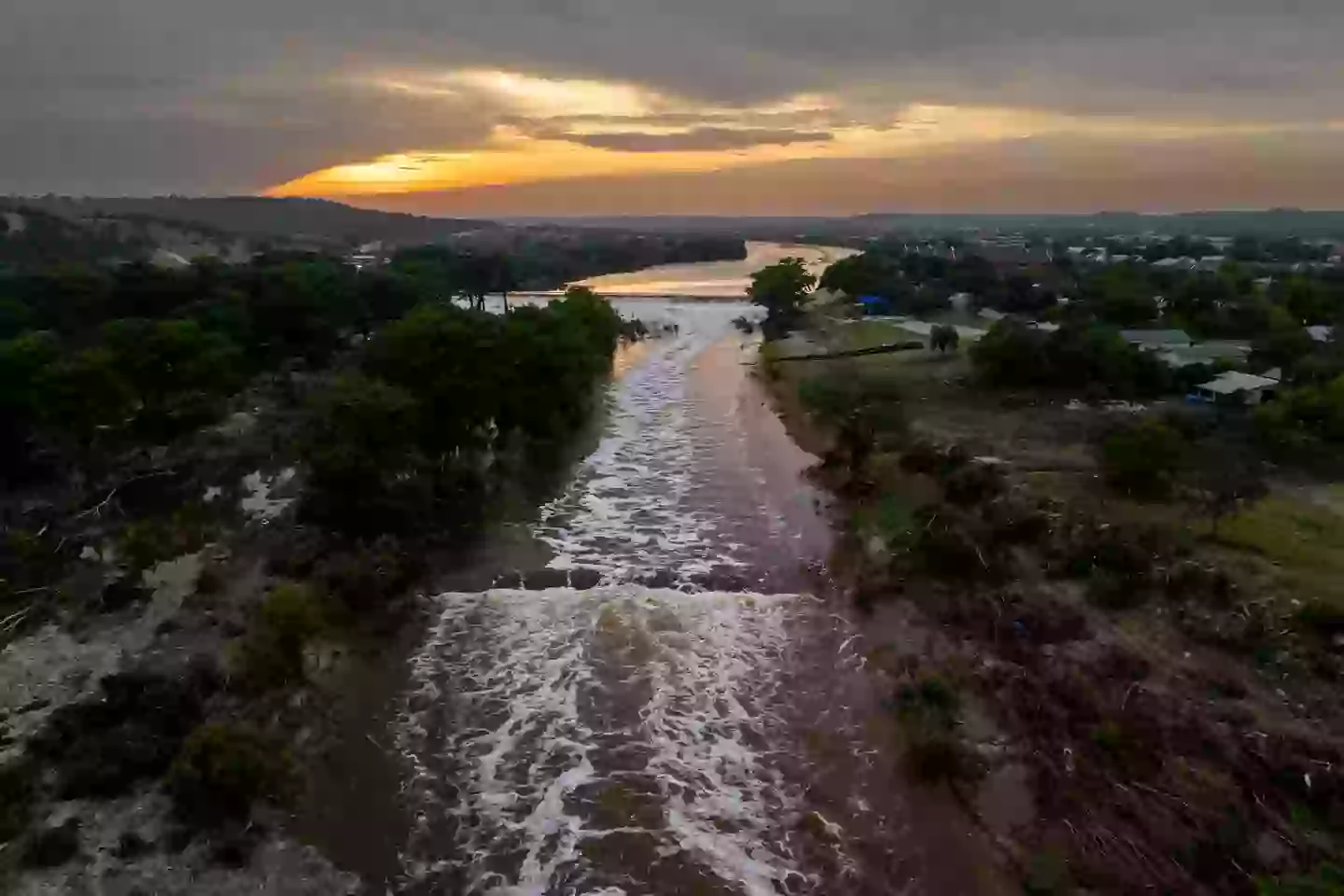 The Guadalupe River rose by 26ft in less than an hour, US officials said (Brandon Bell/Getty Images)