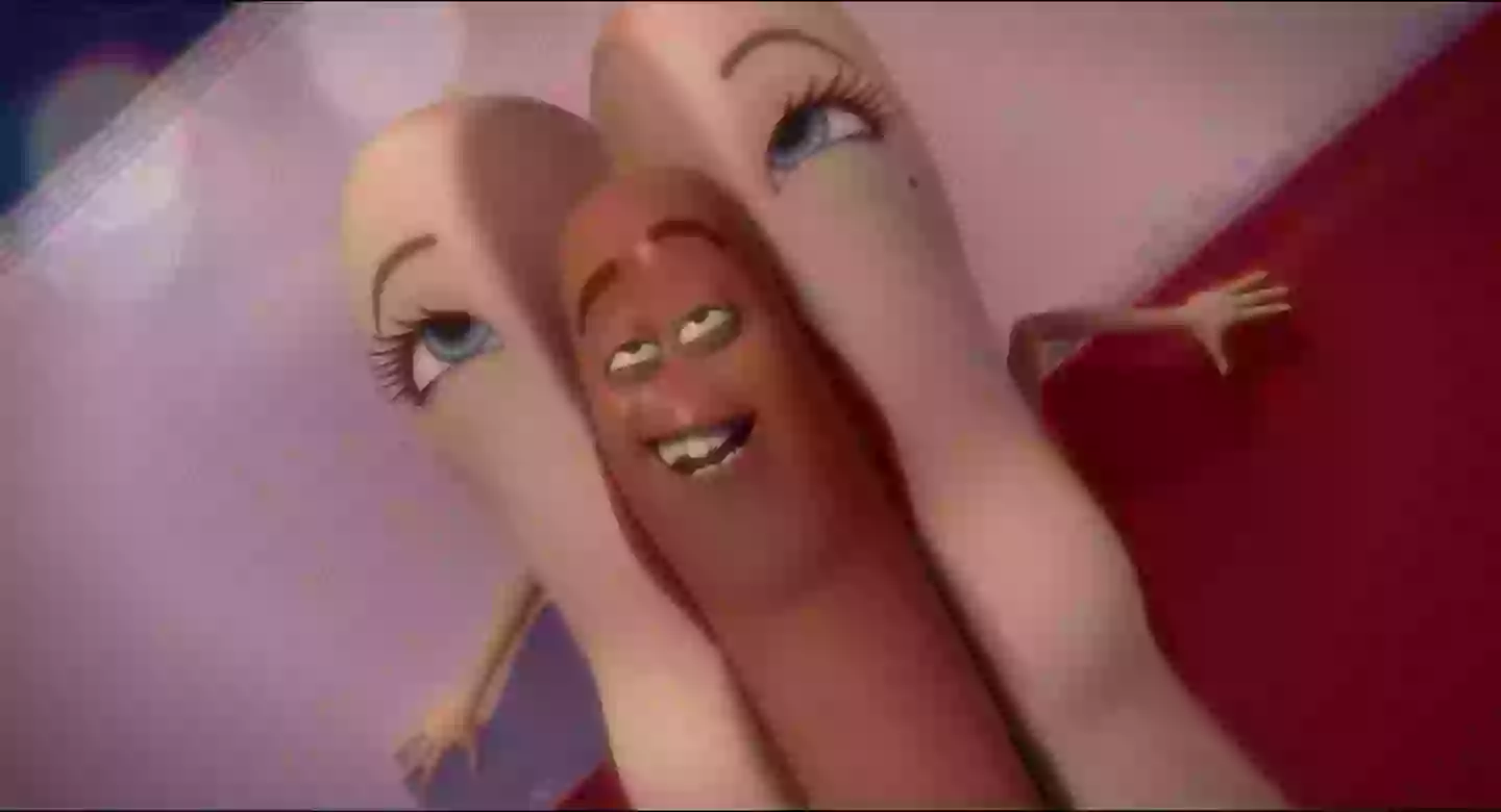 Rogen as Frank and Kristen Wiig as Brenda in Sausage Party.