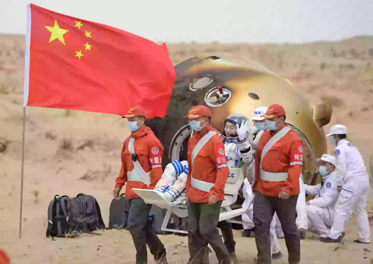 "Got the flag set up? Good, bring them out." (Menghe Zhaolu/VCG via Getty Images)