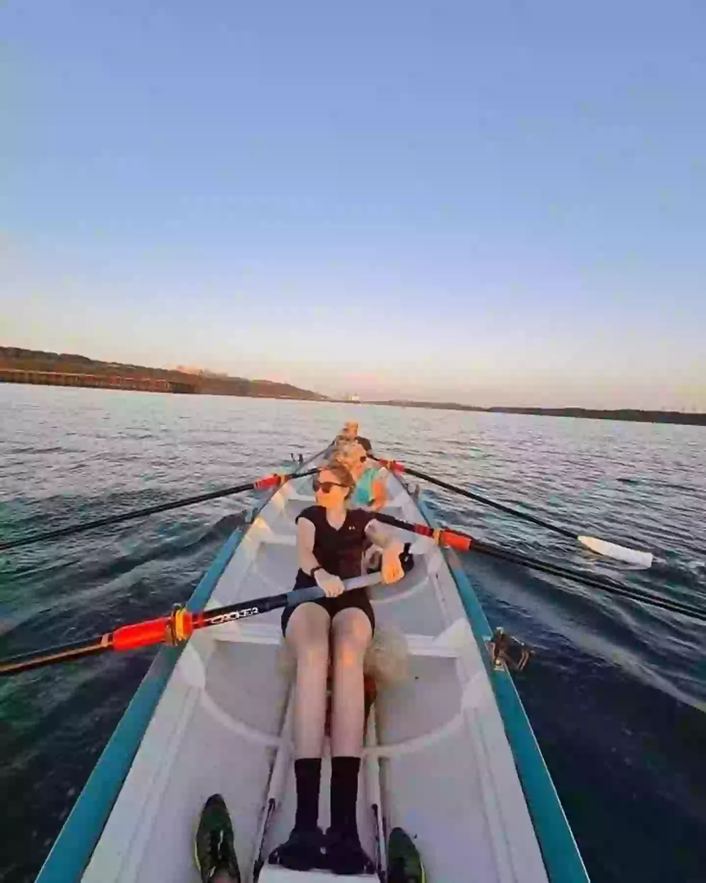 Sophie out on the boat ahead of her pioneering rowing journey with cystic fibrosis (Supplied)