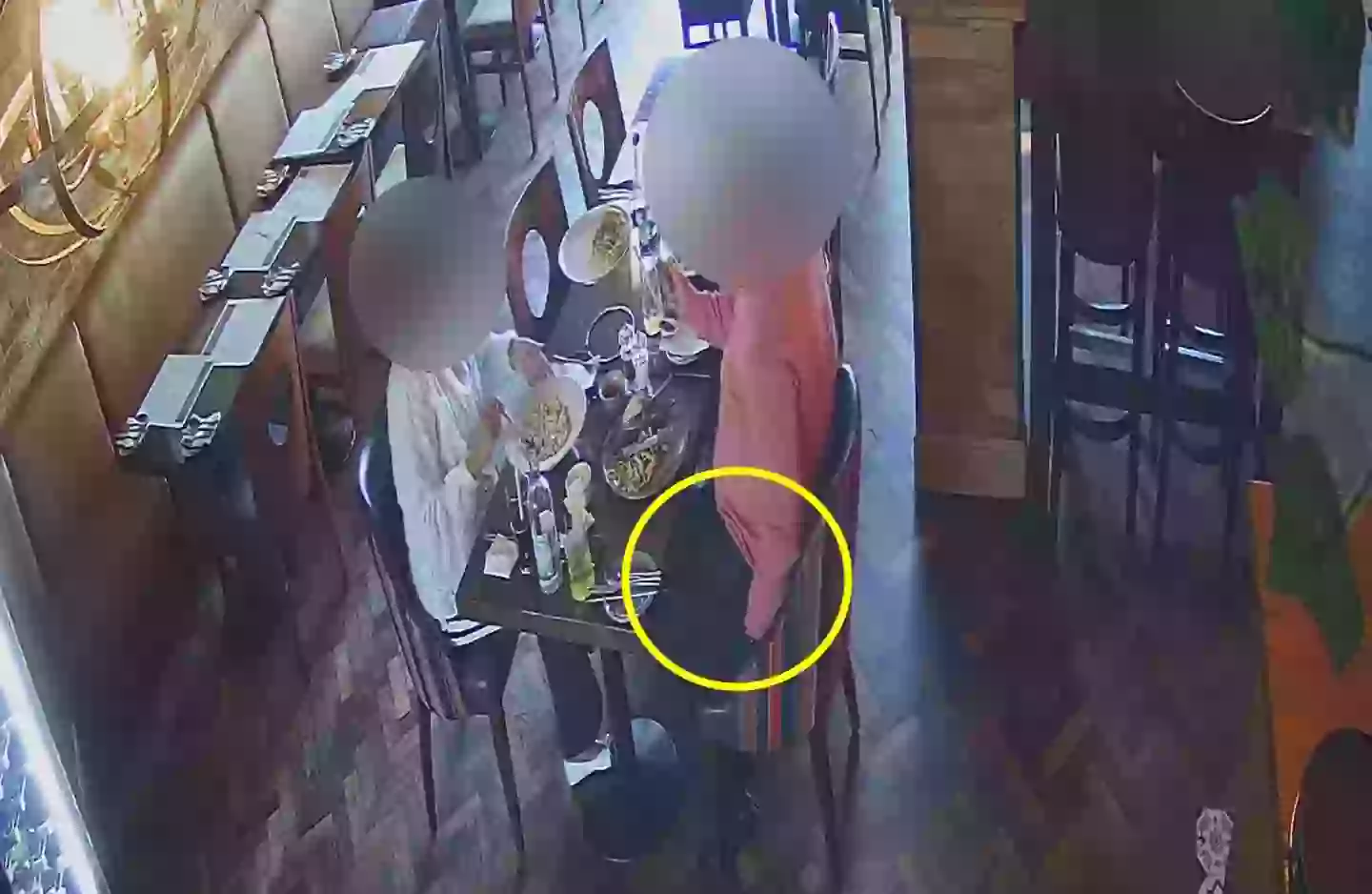 San Marino staff say the male diner can be seen reaching into his pocket to retrieve the piece of glass (Kennedy News and Media)