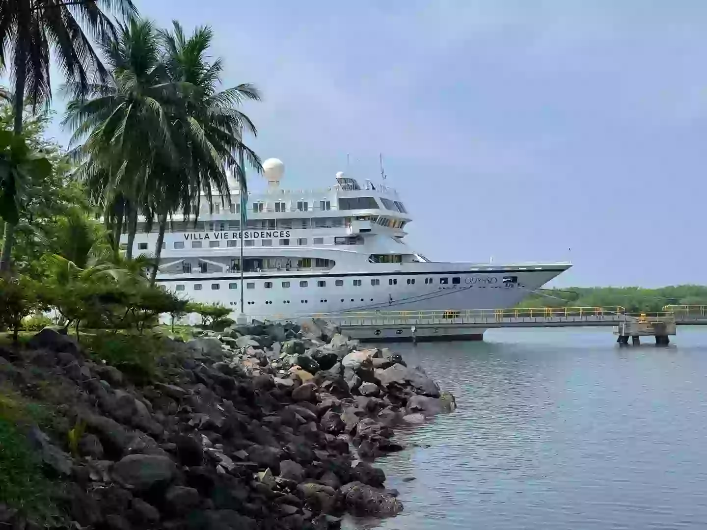 They're on board the Villa Vie Odyssey, you might remember it as the 'round the world cruise' that set off a lot later than expected (Lynn and Paul Montoya/Supplied)